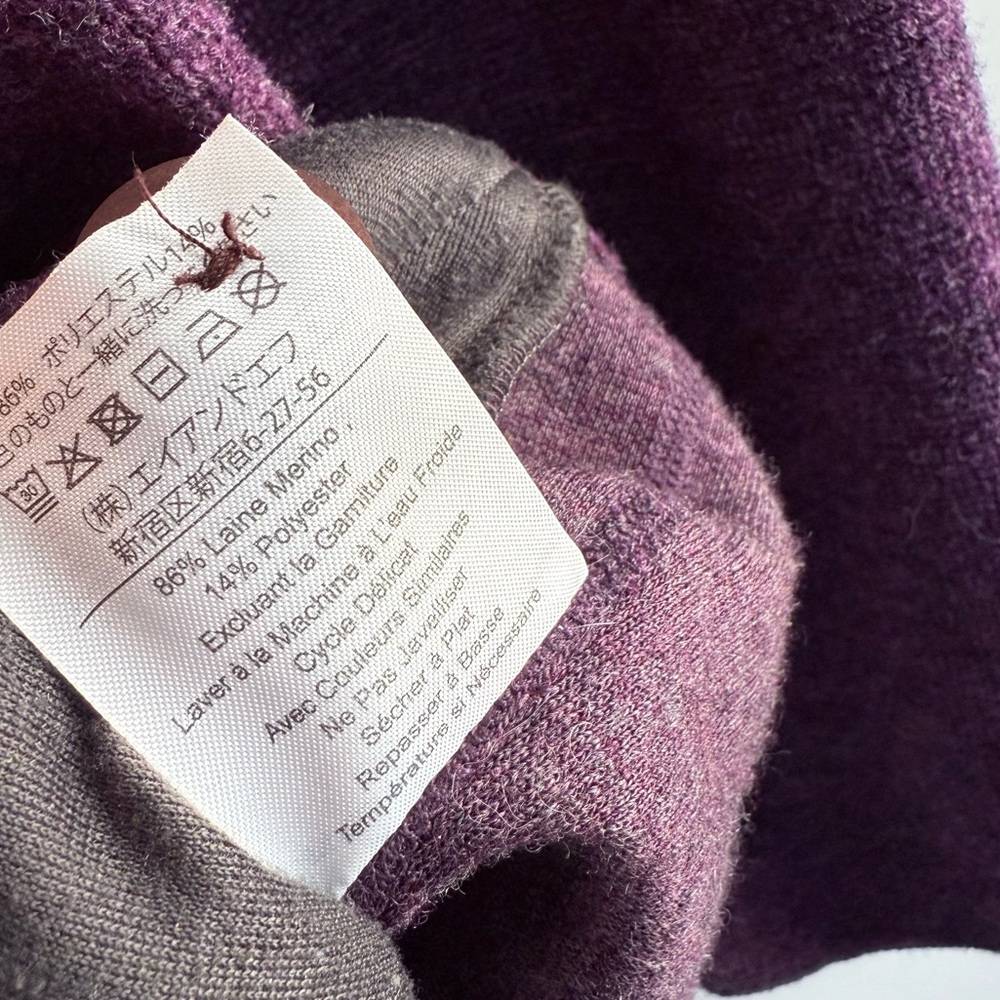 Ibex Pez Coatigan Merino Wool Reese Cardigan Button Up Sweater Jacket M Cabernet - Picture 9 of 16